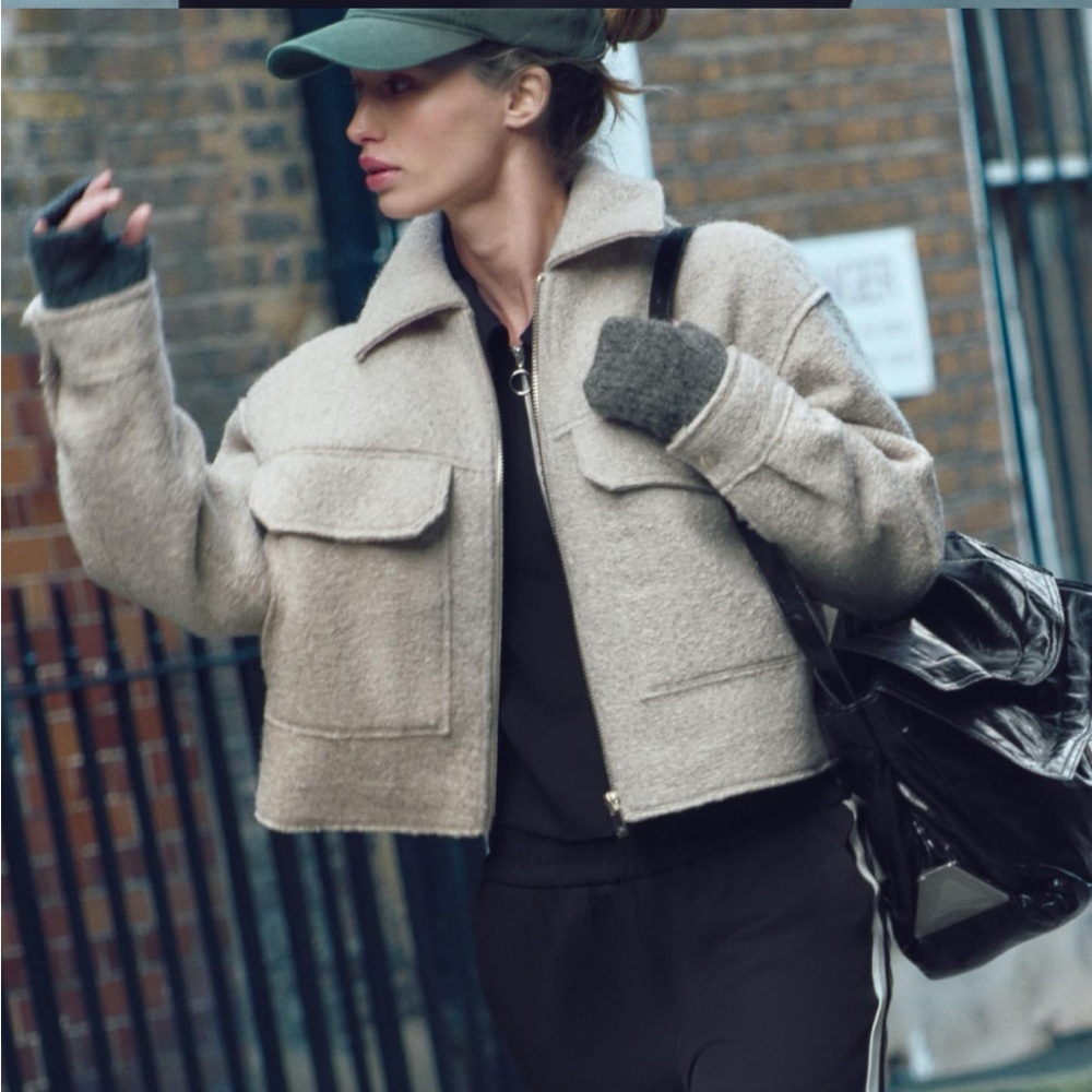 Zara bouclé patch pocket jacket